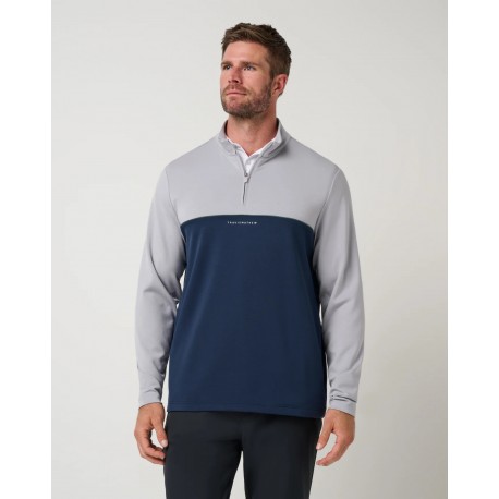 TravisMathew Fibercloud CB 1/2 Zip pánská mikina - Light Grey