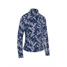 Callaway Snowy Floral Sun Protection dámský golfový top - Blue Depths
