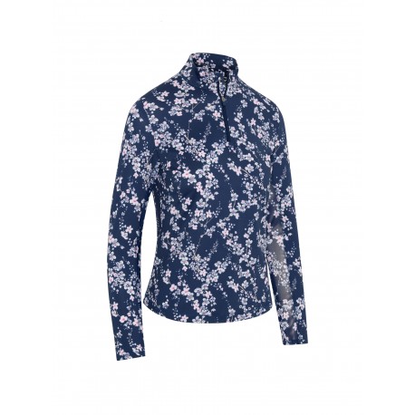 Callaway Snowy Floral Sun Protection dámský golfový top - Blue Depths