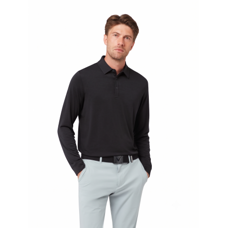 Callaway Soft Touch Long Sleeve Knit pánské polo - Caviar